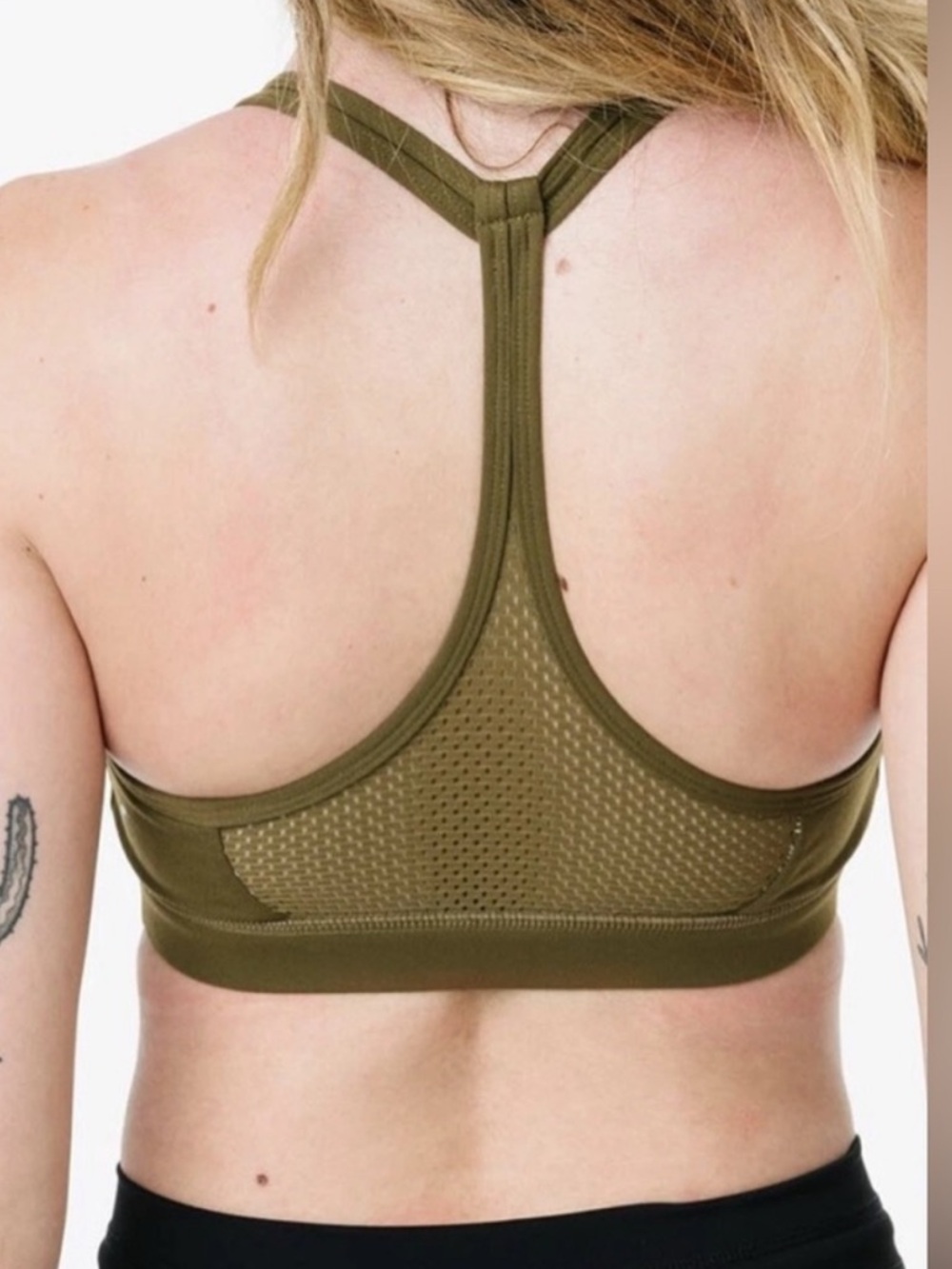 Zyia Active Women’s V-Neck Grid Unpadded Athletic Sports Bra Olive Size Large - Picture 5 of 9